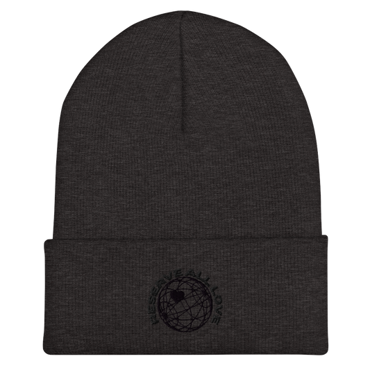 Reserve All Love Dark Grey and Black Cuffed Beanie