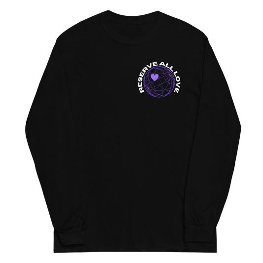 Reserve All Love Black and Purple Long Sleeve Shirt