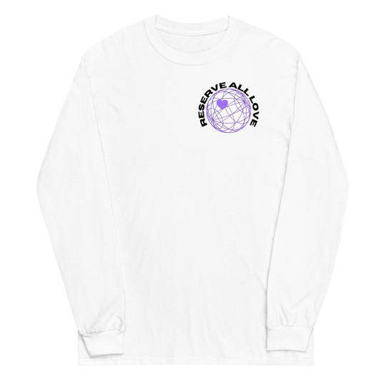 Reserve All Love White and Purple Long Sleeve Shirt