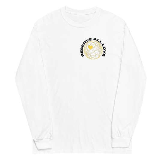 Reserve All Love White and Yellow Long Sleeve Shirt