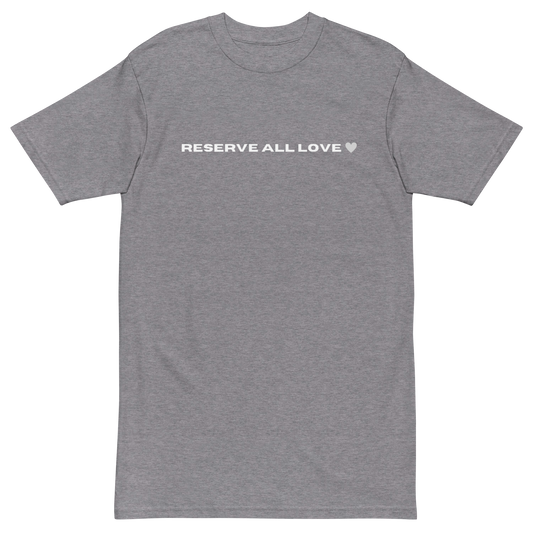 Reserve All Love Light Grey and White Tee