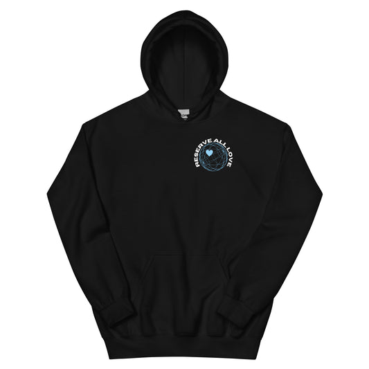 Reserve All Love Black and Light Blue Hoodie