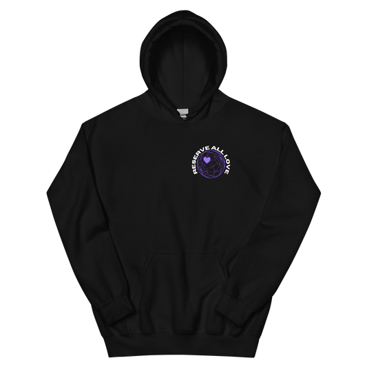 Reserve All Love Black and Purple Hoodie