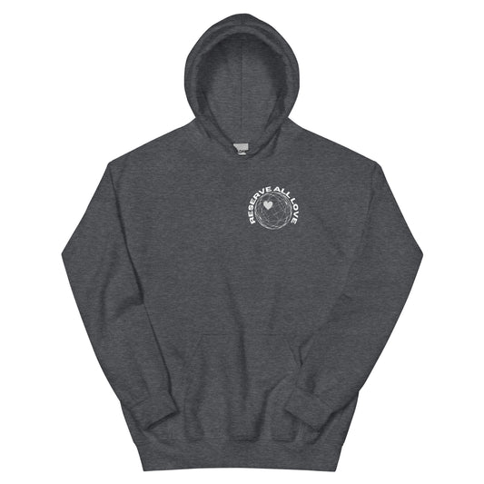 Reserve All Love Dark Grey and White Hoodie