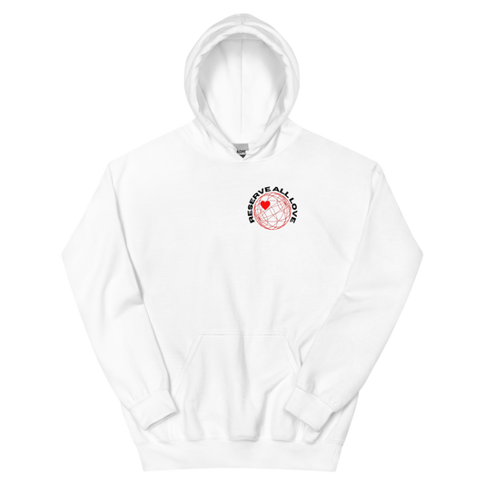 Reserve All Love White and Red Hoodie