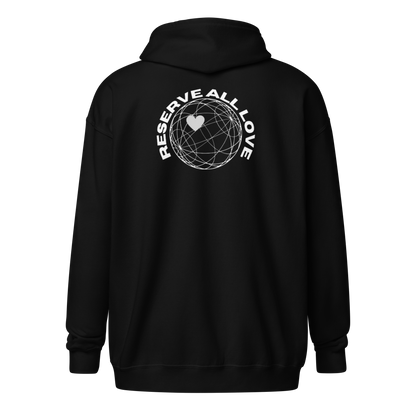 Reserve All Love Black and White Zip Hoodie