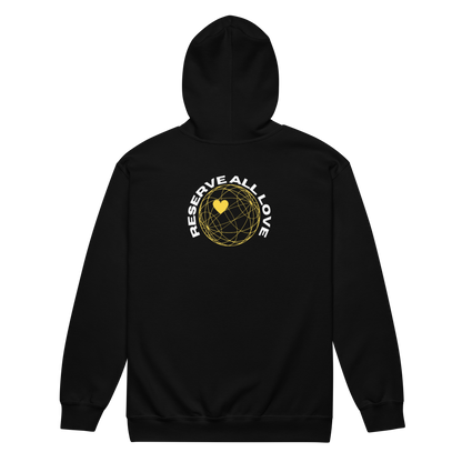 Reserve All Love Black and Yellow Zip Hoodie