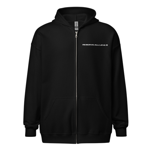 Reserve All Love Black and White Zip Hoodie