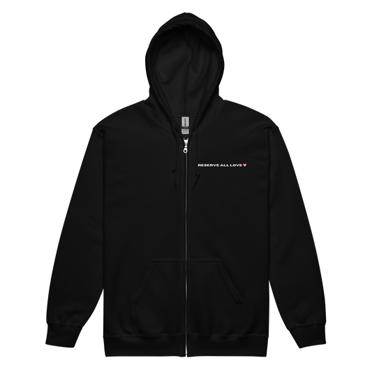 Reserve All Love Black and Pink Zip Hoodie