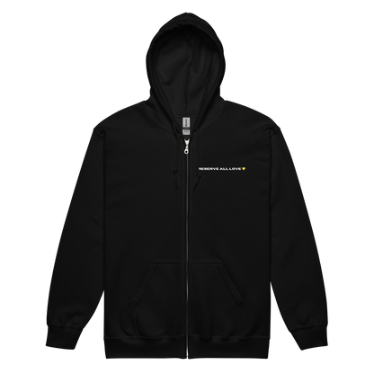 Reserve All Love Black and Yellow Zip Hoodie