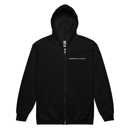 Reserve All Love Black and Yellow Zip Hoodie